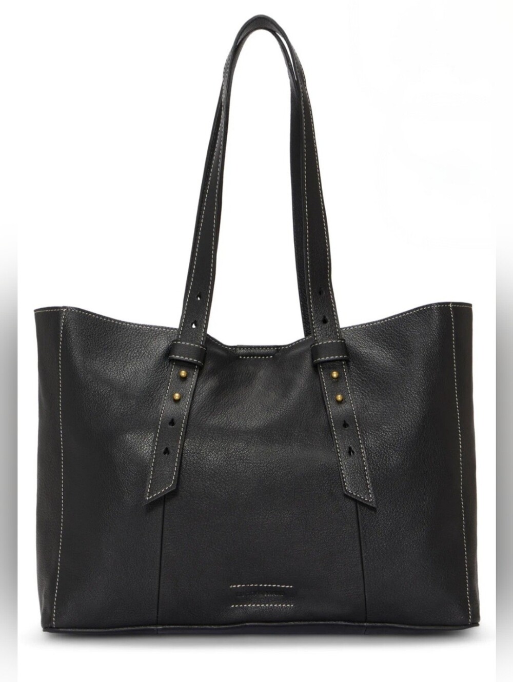 Lucky Brand Black Leather Tote with Shoulder Straps